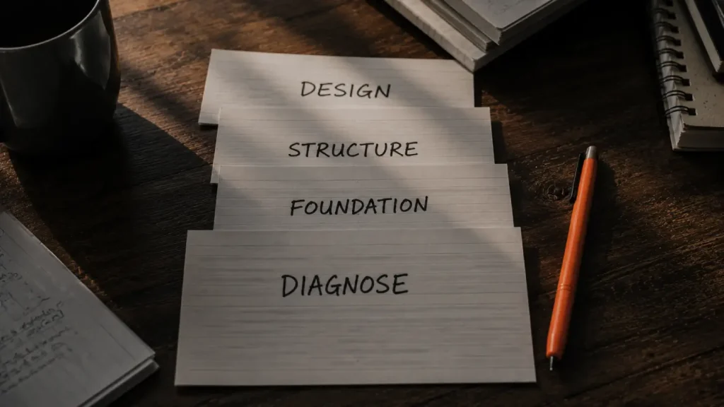 The Foundation First method: diagnose, foundation, structure, then design