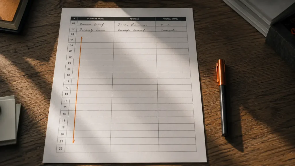 A mostly blank form representing an incomplete Google Business Profile
