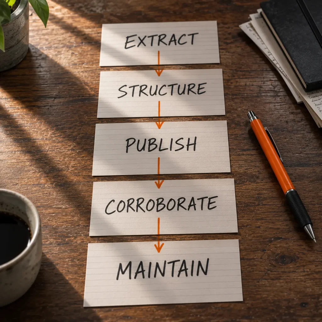The five steps of the Source of Truth method for making a business AI-readable
